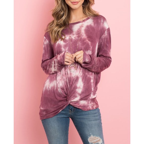 Marsala Ivory Tie Dye Top {Perfect Peach} - Picture 4 of 5